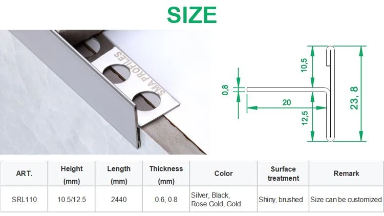 Countertop stainless corner trim